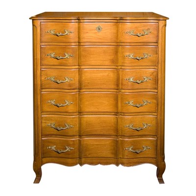 Lot 229 - Louis XV Style Mahogany Tall Chest of Drawers...