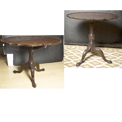 Lot 238 - Two Georgian Style Piecrust Top Mahogany Tables