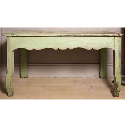 Lot 240 - Provincial Green Painted Farm Table Height 28...
