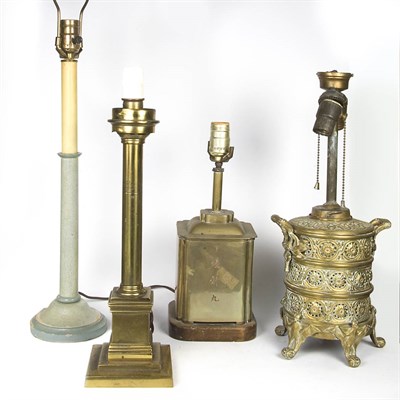 Lot 230 - Group of Six Metal Lamps