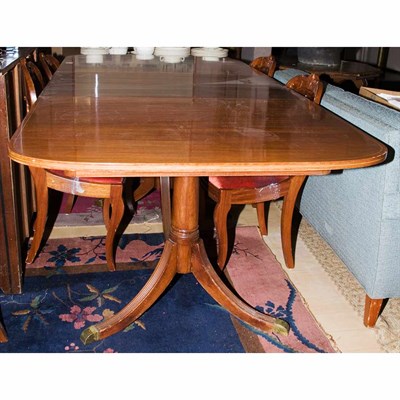 Lot 254 - Regency Style Inlaid Mahogany Dining Table...