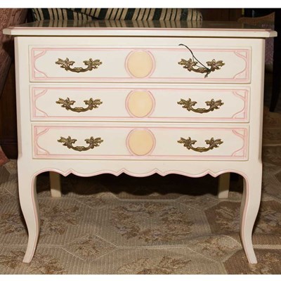 Lot 263 - Pair of Louis XV Style Painted Bedside Tables...