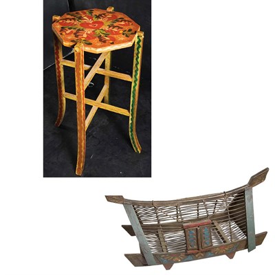 Lot 274 - Group of Four Polychrome Painted Diminutive...