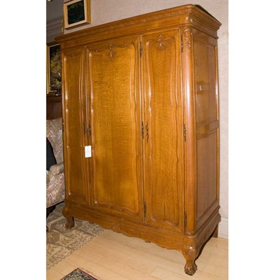 Lot 278 - Louis XV Style Fruitwood Armoire Height 6 feet...