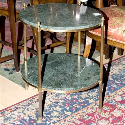 Lot 284 - Regency Style Marble and Brass Two-Tier Side...