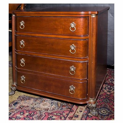 Lot 290 - Pair of Brass Mounted Mahogany Bedside Tables...