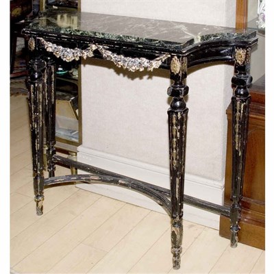 Lot 294 - Louis XVI Style Marble Top Painted Console...