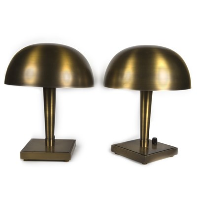 Lot 318 - Pair of Modern Style Brass Lamps