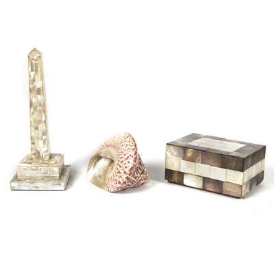 Lot 330 - Group of Mother-of-Pearl and Shell Desk Articles
