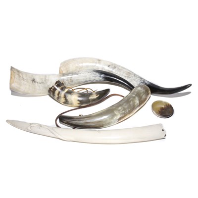Lot 342 - Group of Six Horn Articles