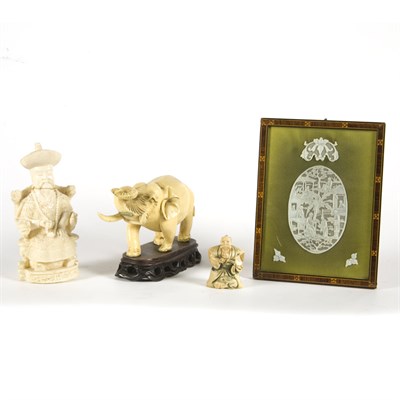 Lot 346 - Group of Asian Ivory and Faux Ivory Articles...