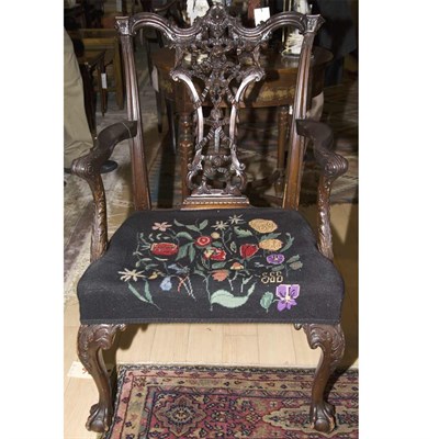 Lot 348 - Two Georgian Style Mahogany Armchairs