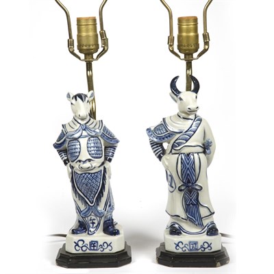 Lot 349 - Group of Seven Figural Lamps