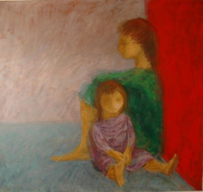 Lot 10 - David Berger American, 1920-1966 Two Girls,...