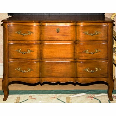 Lot 368 - Continental Rococo Style Mahogany Commode...