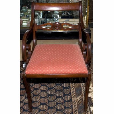 Lot 382 - Set of Six Regency Style Mahogany Dining...