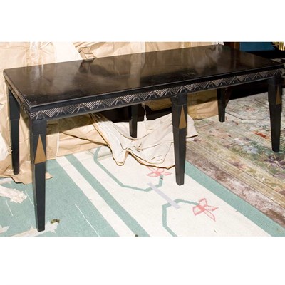 Lot 384 - Art Deco Style Painted Bench Length 43 inches.
