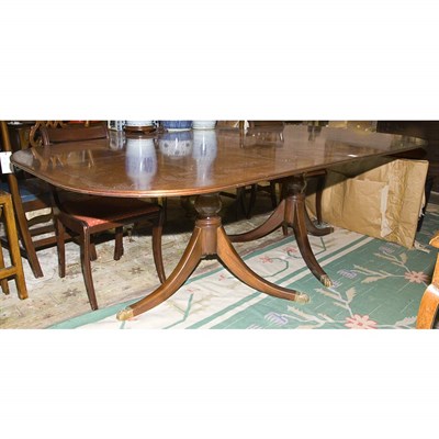 Lot 389 - Regency Style Mahogany Dining Table With two...