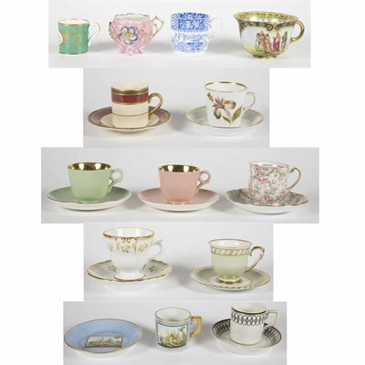 Lot 390 - Group of Porcelain Teacups and Saucers...