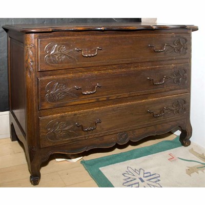 Lot 139 - Provincial Louis XV Style Oak Commode Height...