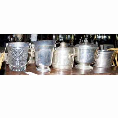 Lot 423 - Group of Three Sterling Silver Ice Buckets;...