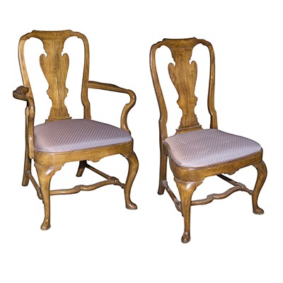 Lot 182 - Set of Ten Queen Anne Style Mahogany Dining...