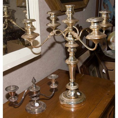 Lot 430 - Set of Three English Silver Plated Five-Light...