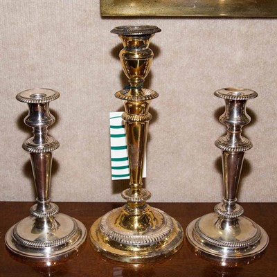 Lot 432 - Two Pairs of Silver Plated Candlesticks