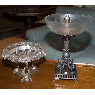 Lot 434 - Group of Three Silver Plated and Glass...