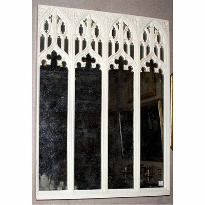 Lot 440 - Gothic Revival Style White Painted Mirror...