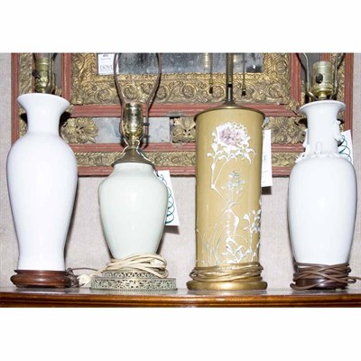 Lot 450 - Group of Four Chinese Porcelain Lamps