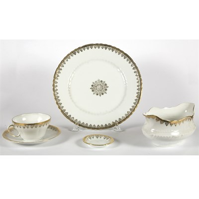 Lot 483 - Continental Gilt Decorated Porcelain Dinner...