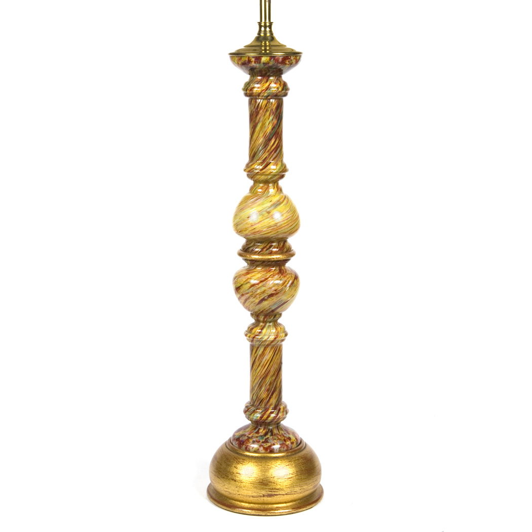 Lot 484 - Group of Three Painted Glass Lamps