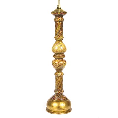 Lot 484 - Group of Three Painted Glass Lamps