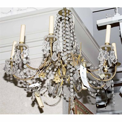 Lot 489 - Louis XV Style Gilt-Metal and Glass Ten-Light...