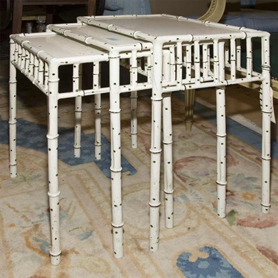 Lot 504 - Painted Nest of Three Tables