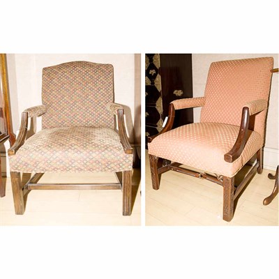Lot 520 - Two George III Style Mahogany Library Chairs