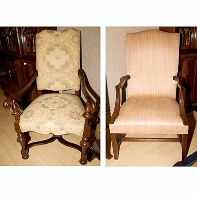 Lot 523 - Two Mahogany Library Chairs