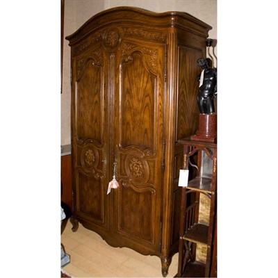 Lot 539 - Provincial Louis XV Style Fruitwood Armoire...