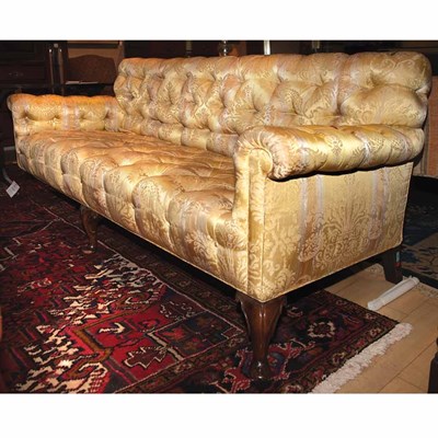 Lot 540 - Victorian Style Mahogany Settee Length 6 feet...