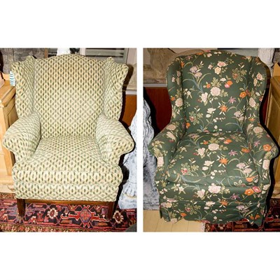 Lot 548 - Two Georgian Style Mahogany Wing Chairs