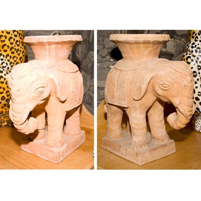 Lot 549 - Pair of Ceramic Figures of Elephants