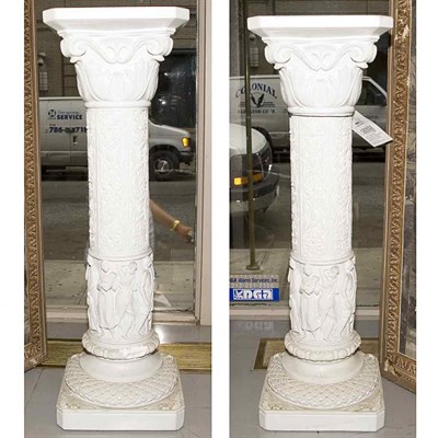 Lot 550 - Pair of Neoclassical Style Composition Columns...