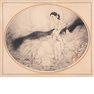 Lot 100 - Louis Icart DAME AUX CAMELIAS Hand-colored...