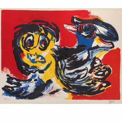 Lot 350 - Karel Appel (1921-2006) [FIGURE WITH ANIMAL]...