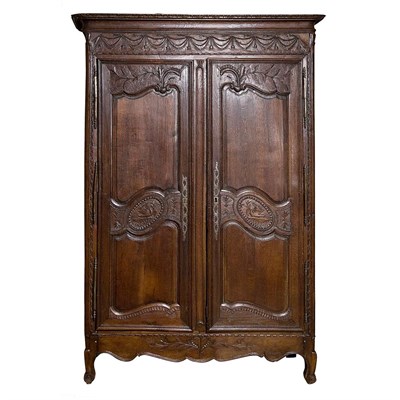 Lot 178 - Louis XV Style Oak Armoire Height 7 feet 4...