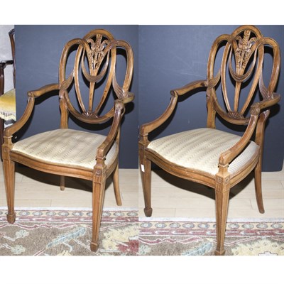 Lot 459 - Pair of George III Style Mahogany Armchairs