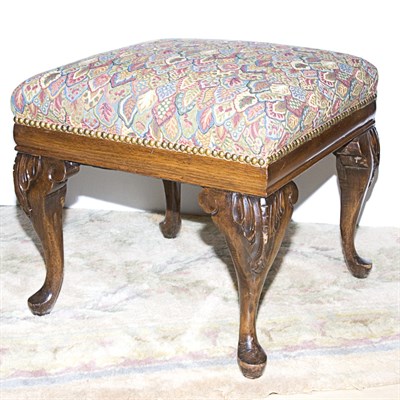 Lot 516 - George III Style Walnut Stool Height 18 inches,...