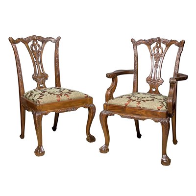 Lot 317 - Set of Ten George III Style Mahogany Dining...