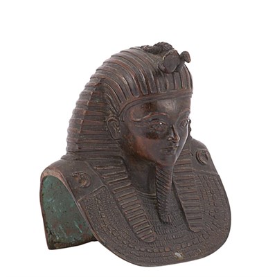 Lot 394 - Egyptian Revival Bronze Patinated Metal Bust...